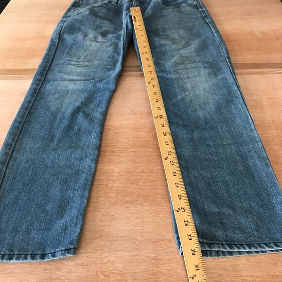 Fusai Jeans Men 36x30 Blue Mid Rise Medium Wash Stretch Y2K Straight 17145 - Picture 7 of 11